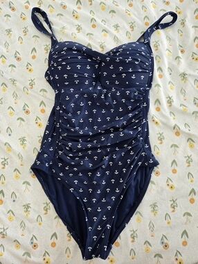 Nio Tuck Navy Anchor One-Piece Swimsuit